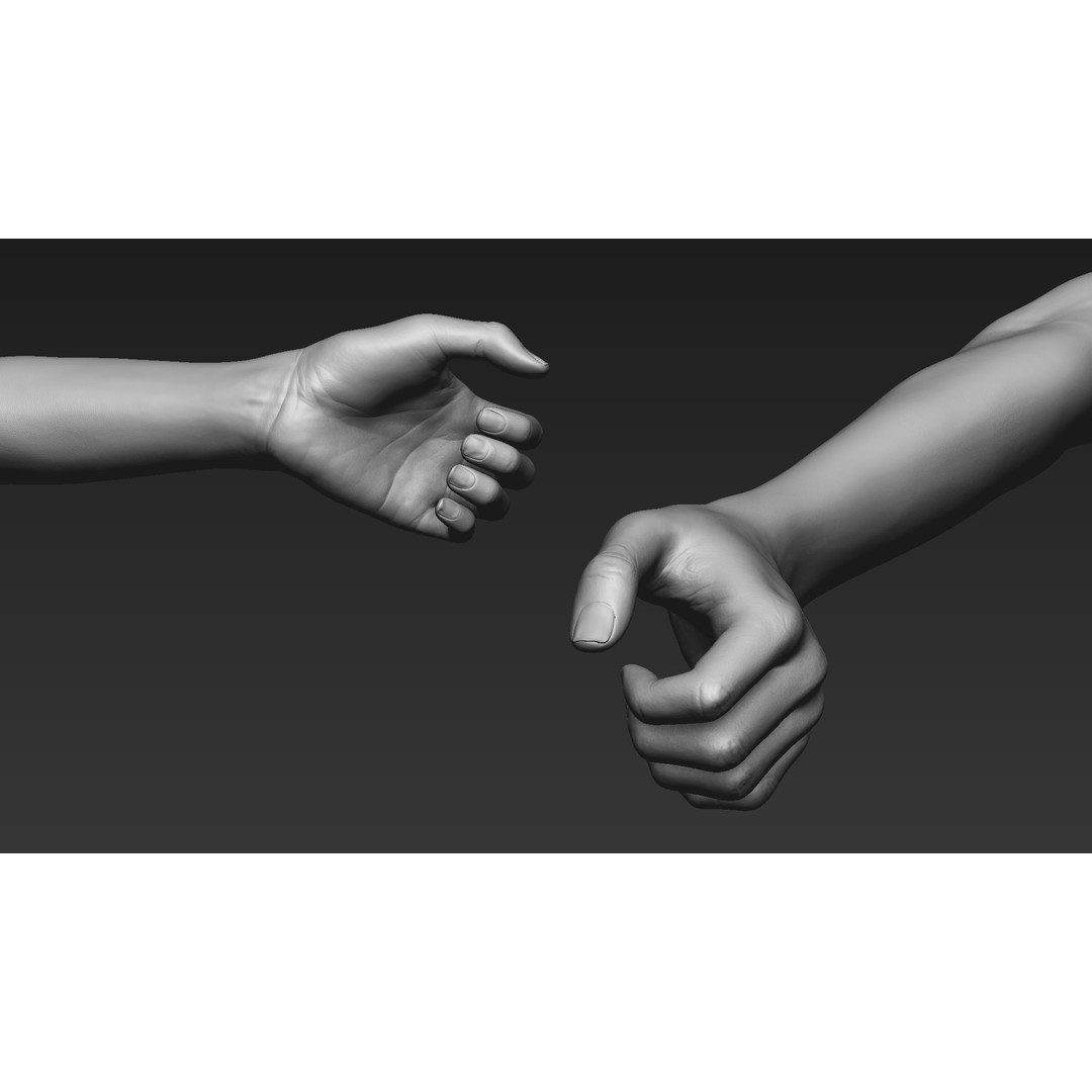 Realistic Female Arms 3D Model – Low Poly 25 Poses, OBJ & STL - View 68