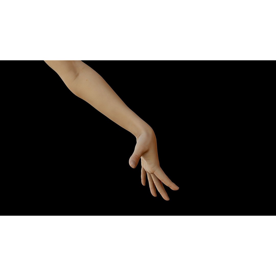Realistic Female Arms 3D Model – Low Poly 25 Poses, OBJ & STL - View 7