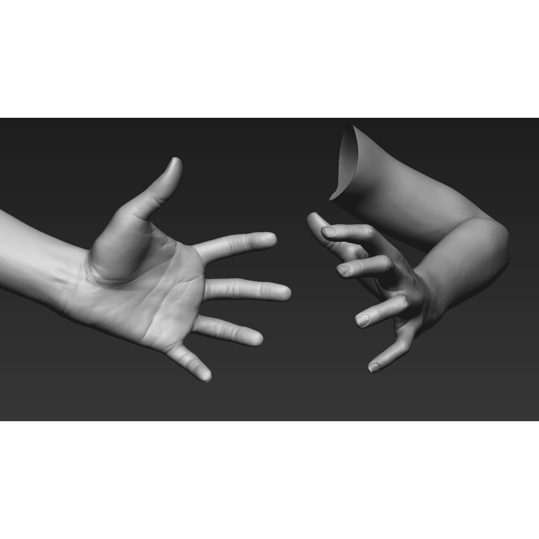 Realistic Female Arms 3D Model – Low Poly 25 Poses, OBJ & STL - View 71