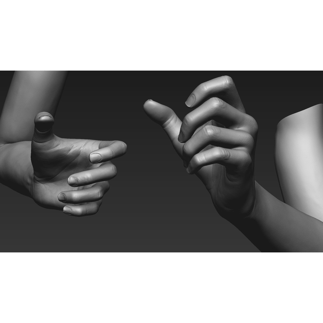 Realistic Female Arms 3D Model – Low Poly 25 Poses, OBJ & STL - View 72