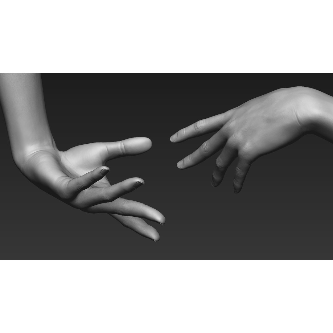 Realistic Female Arms 3D Model – Low Poly 25 Poses, OBJ & STL - View 75