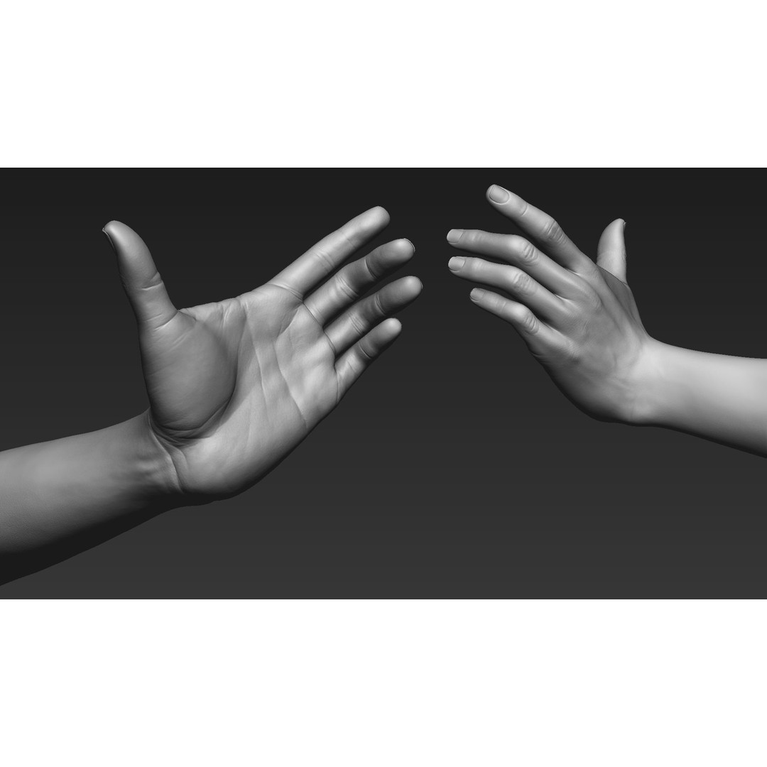Realistic Female Arms 3D Model – Low Poly 25 Poses, OBJ & STL - View 80