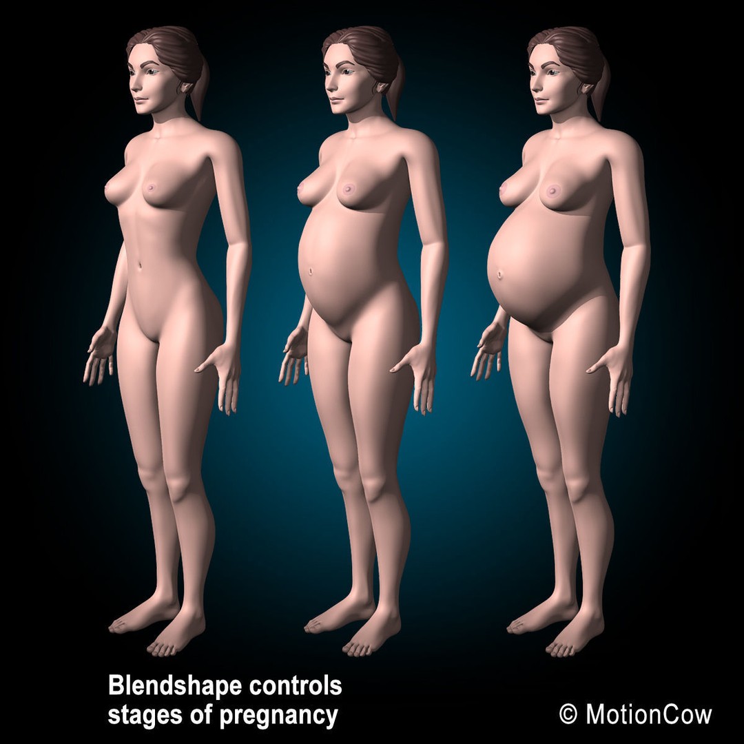 Pregnant Woman 3D Model – Detailed Anatomy with Fetus and Placenta, Rigged - View 28