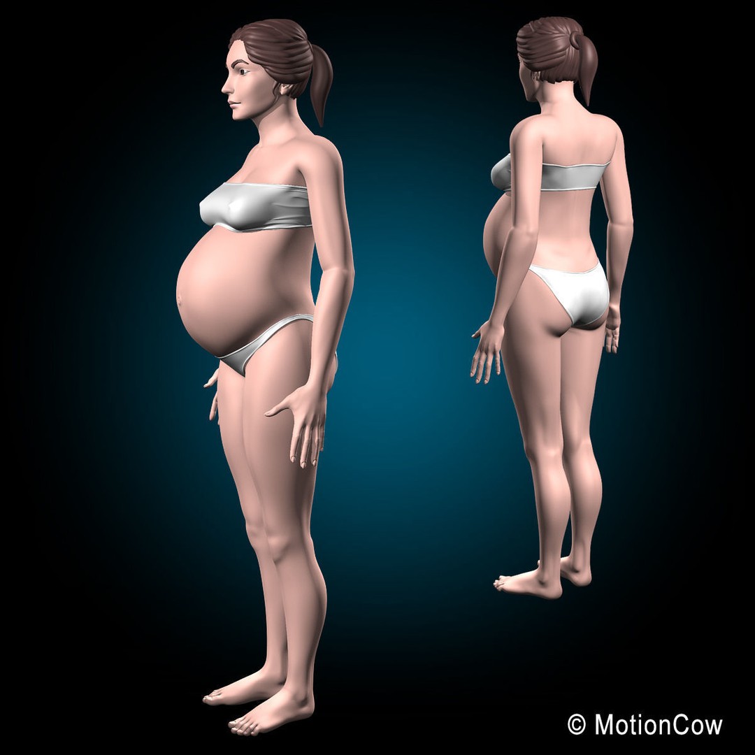 Pregnant Woman 3D Model – Detailed Anatomy with Fetus and Placenta, Rigged - View 29