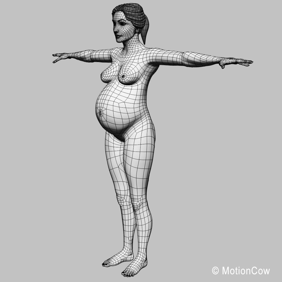 Pregnant Woman 3D Model – Detailed Anatomy with Fetus and Placenta, Rigged - View 39