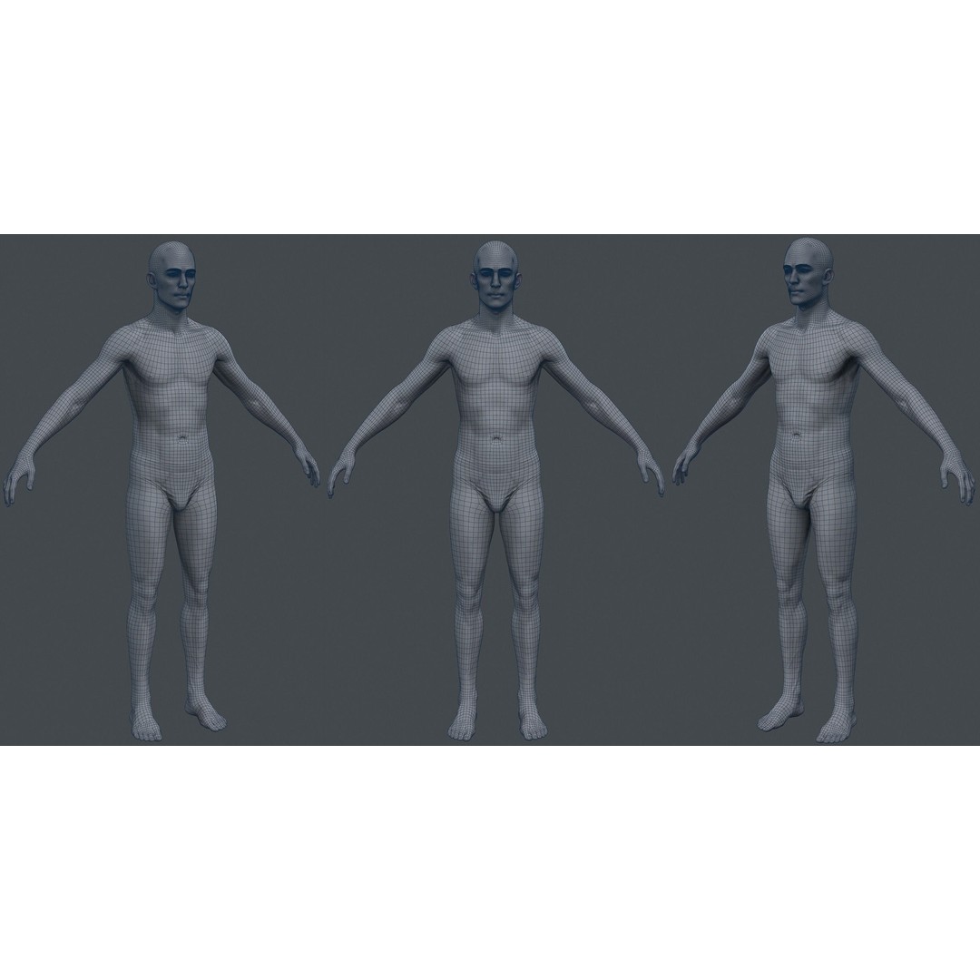 Male Body 3D Model – Low Poly Real-time Character, FBX, OBJ - View 14