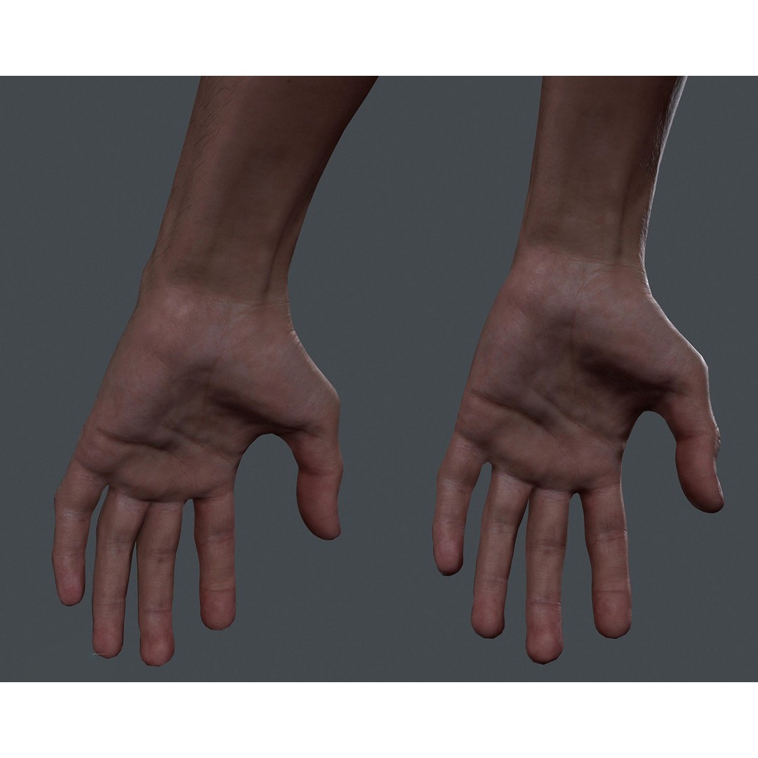 Male Body 3D Model – Low Poly Real-time Character, FBX, OBJ - View 15