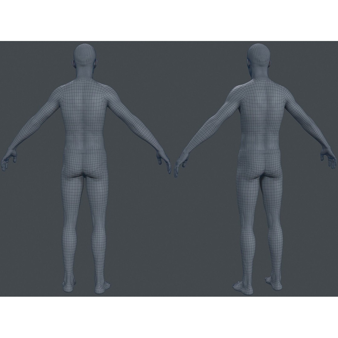 Male Body 3D Model – Low Poly Real-time Character, FBX, OBJ - View 21