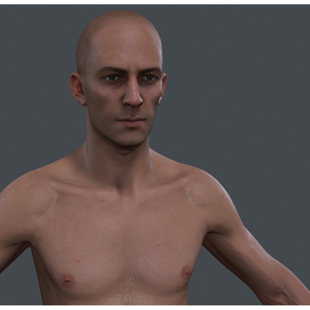 Male Body 3D Model – Low Poly Real-time Character, FBX, OBJ - View 22