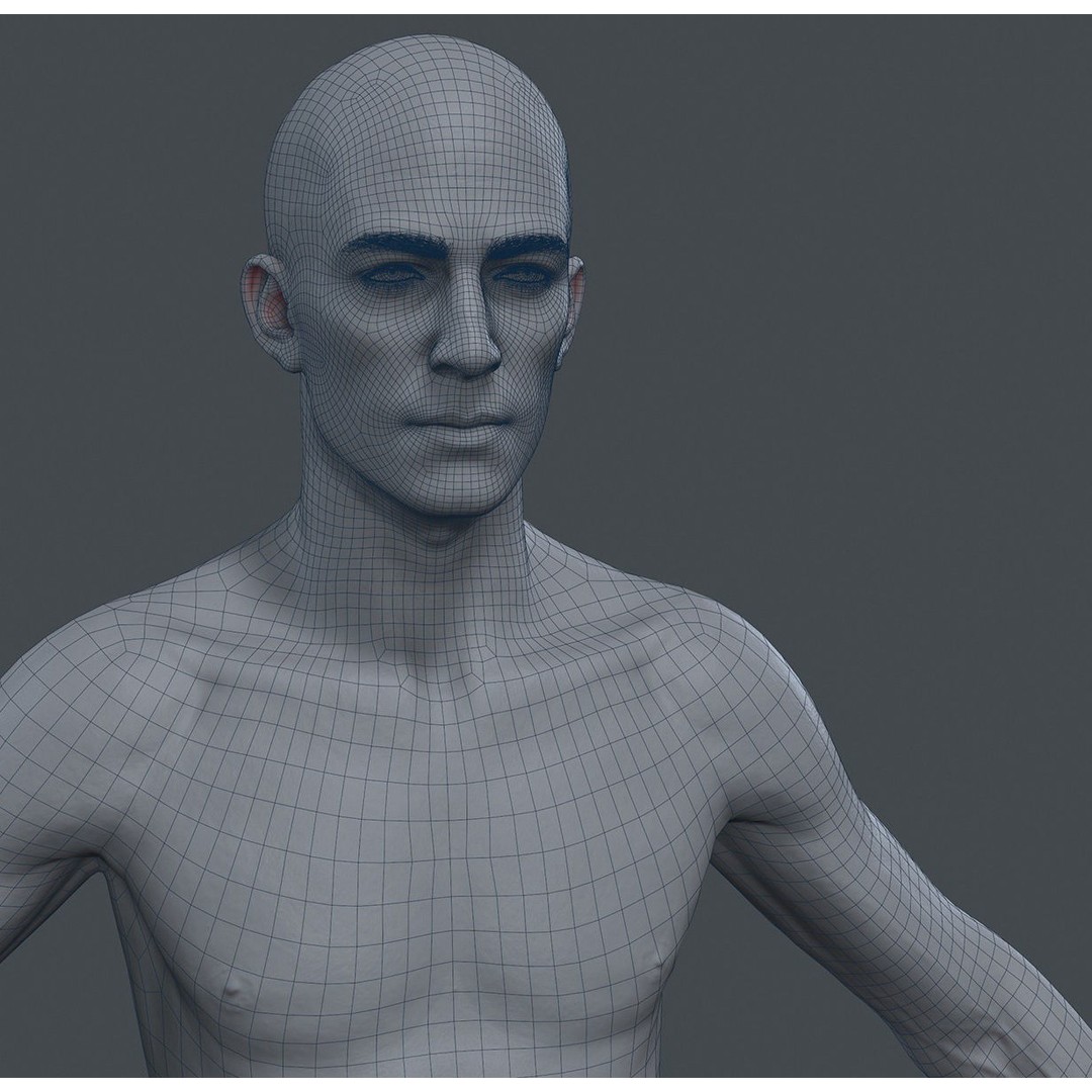Male Body 3D Model – Low Poly Real-time Character, FBX, OBJ - View 24