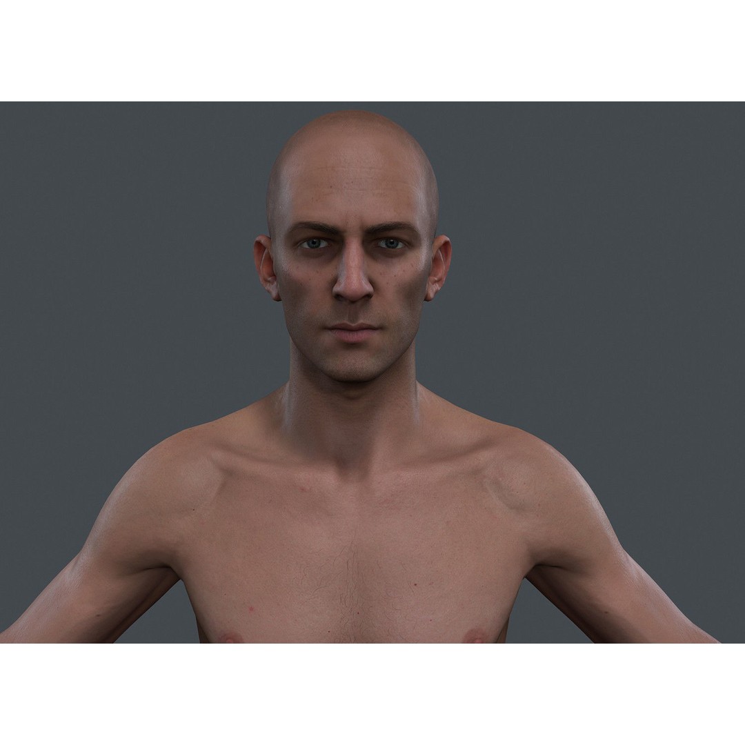 Male Body 3D Model – Low Poly Real-time Character, FBX, OBJ - View 25