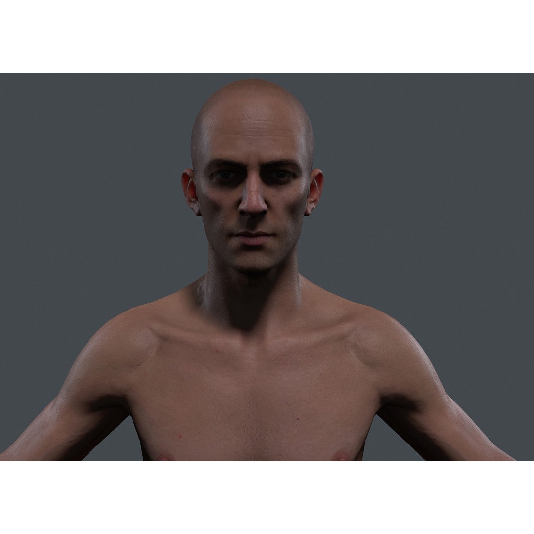 Male Body 3D Model – Low Poly Real-time Character, FBX, OBJ - View 26