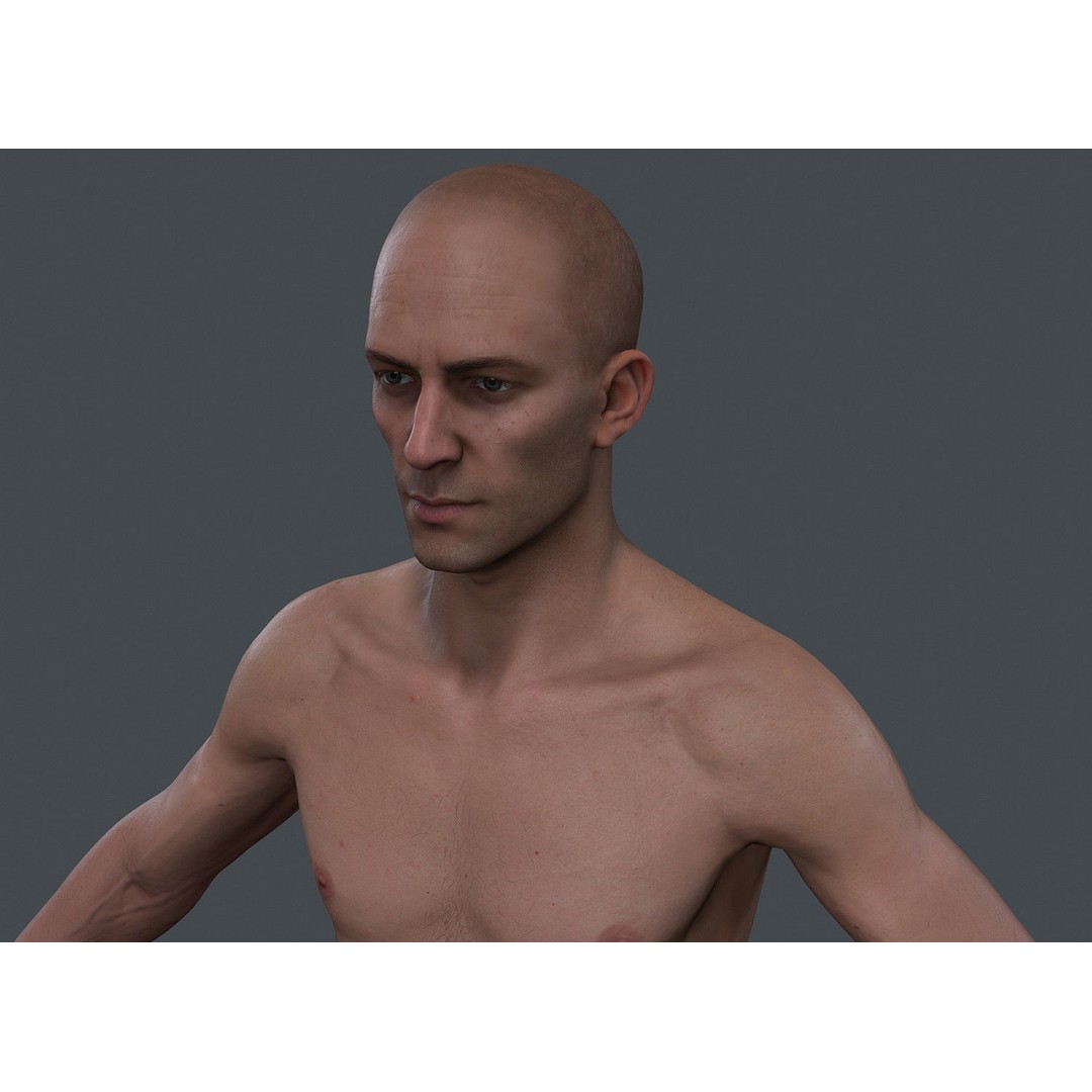 Male Body 3D Model – Low Poly Real-time Character, FBX, OBJ - View 5