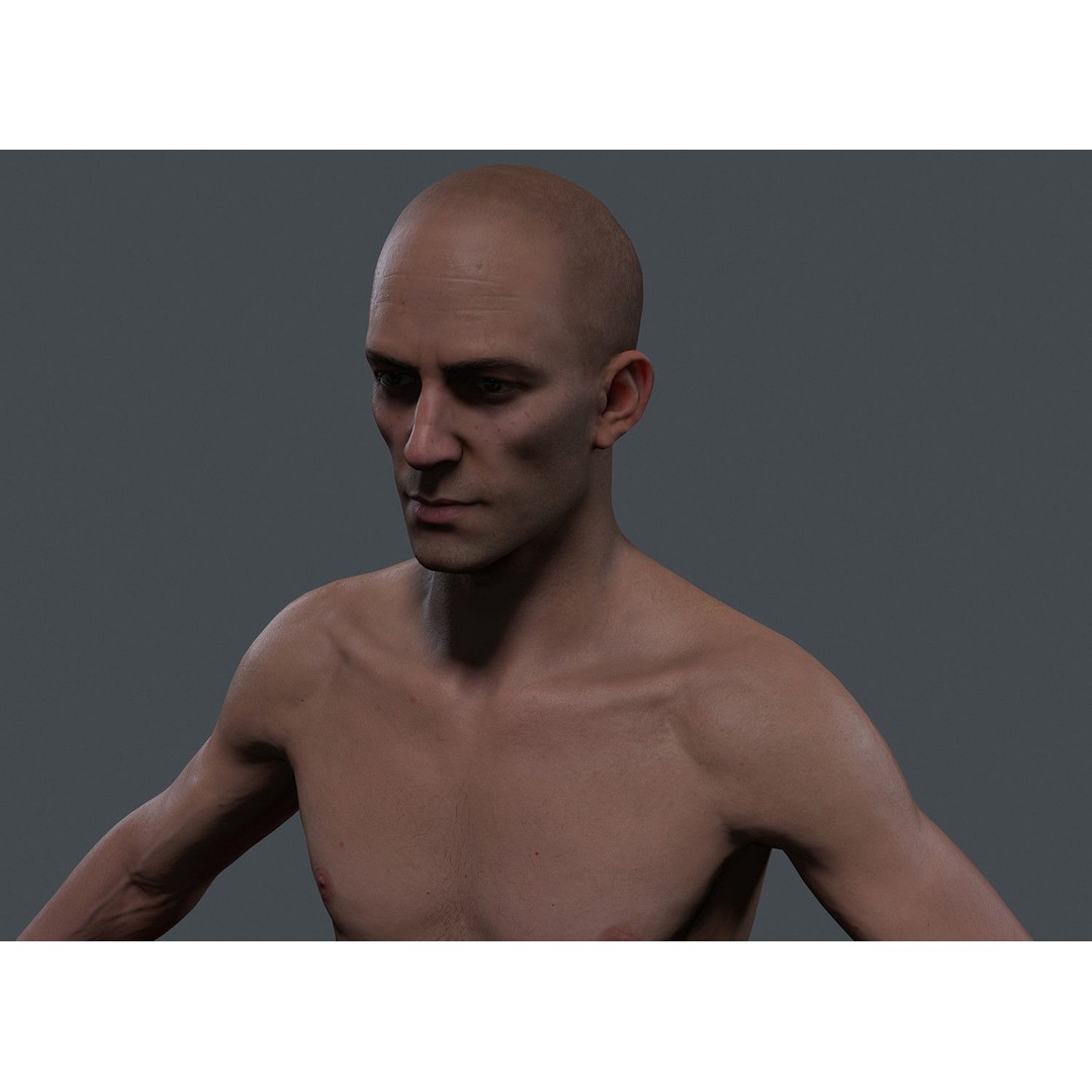 Male Body 3D Model – Low Poly Real-time Character, FBX, OBJ - View 6