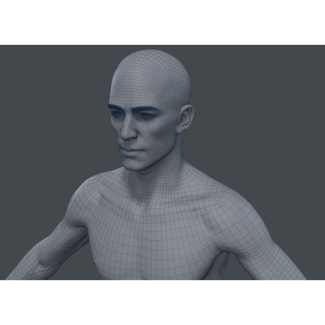 Male Body 3D Model – Low Poly Real-time Character, FBX, OBJ - View 7