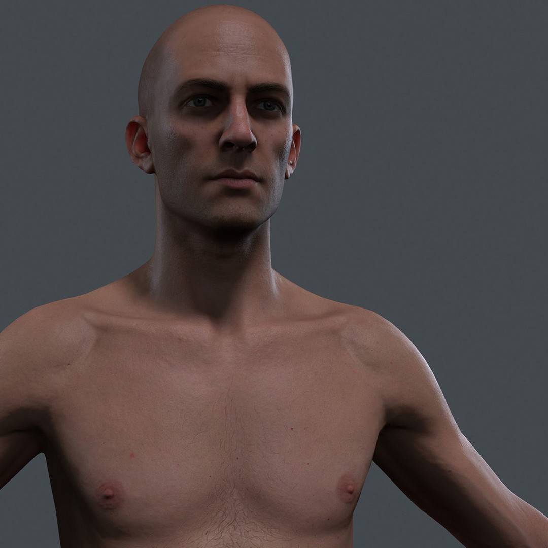 Male Body 3D Model – Low Poly Real-time Character, FBX, OBJ - View 8