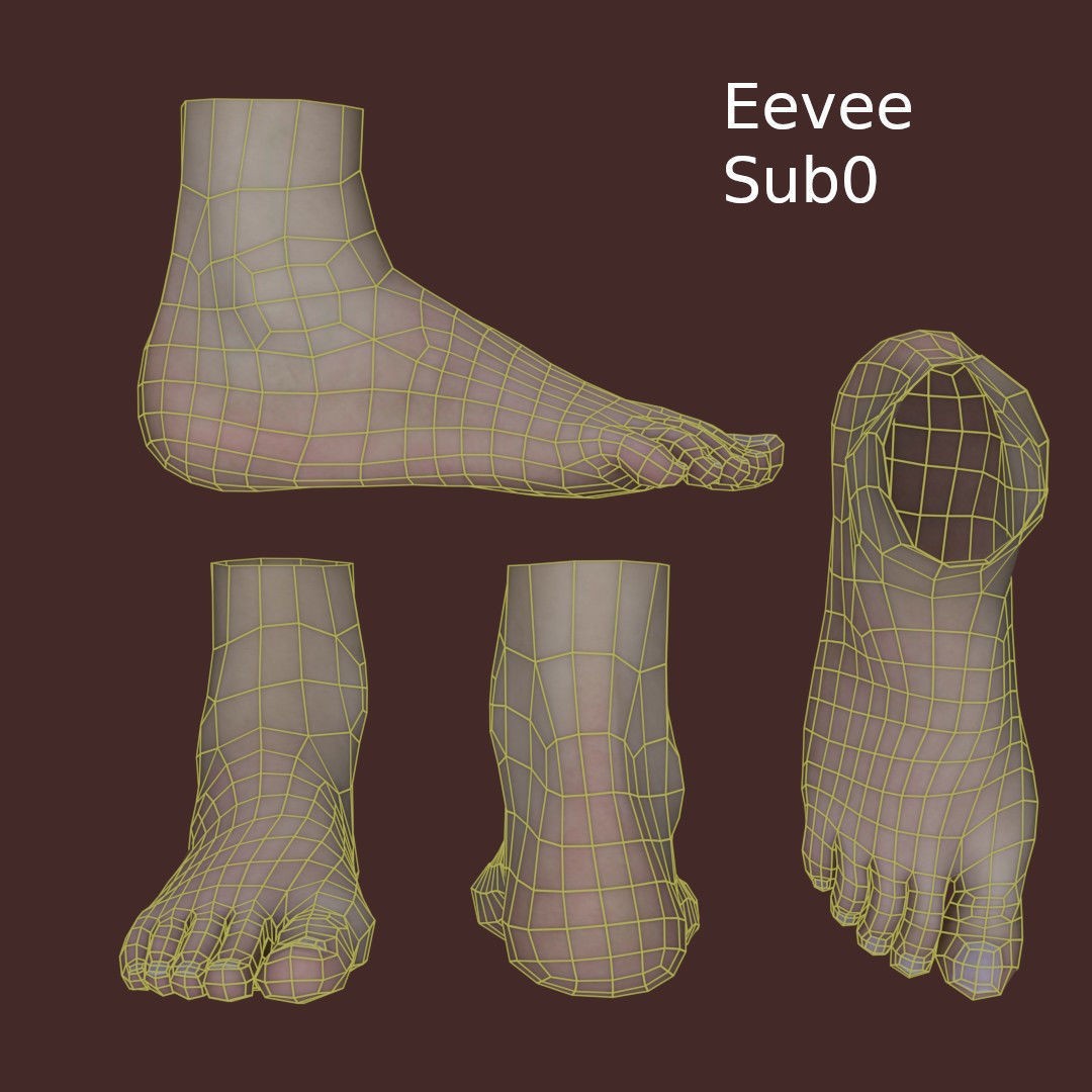 Woman Foot 3D Model – Low Poly Character Anatomy, FBX & PBR Textures