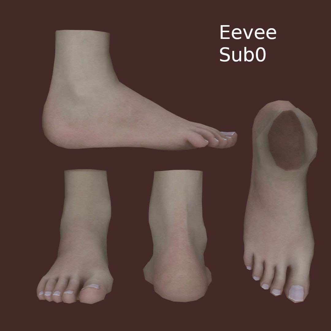 Woman Foot 3D Model – Low Poly Character Anatomy, FBX & PBR Textures - View 11