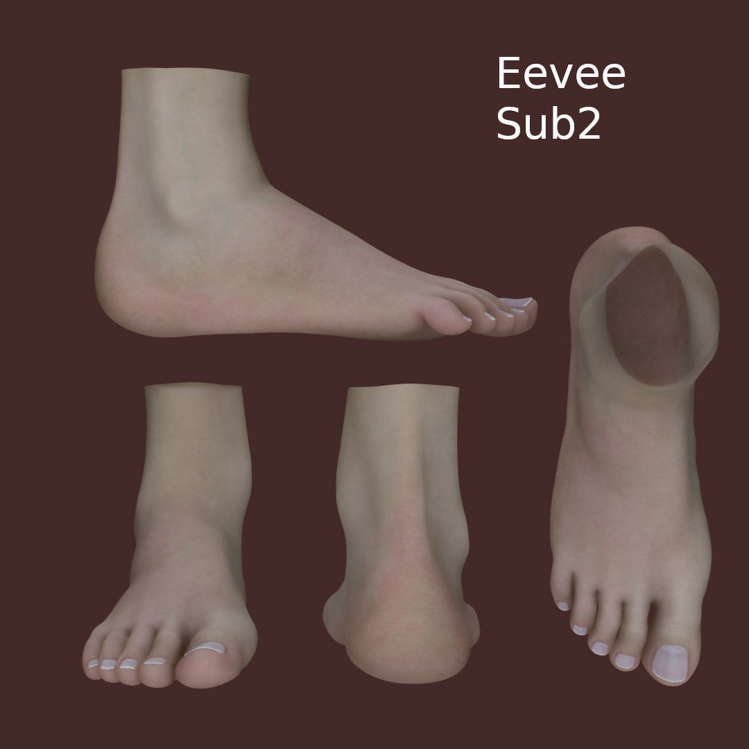 Woman Foot 3D Model – Low Poly Character Anatomy, FBX & PBR Textures - View 7