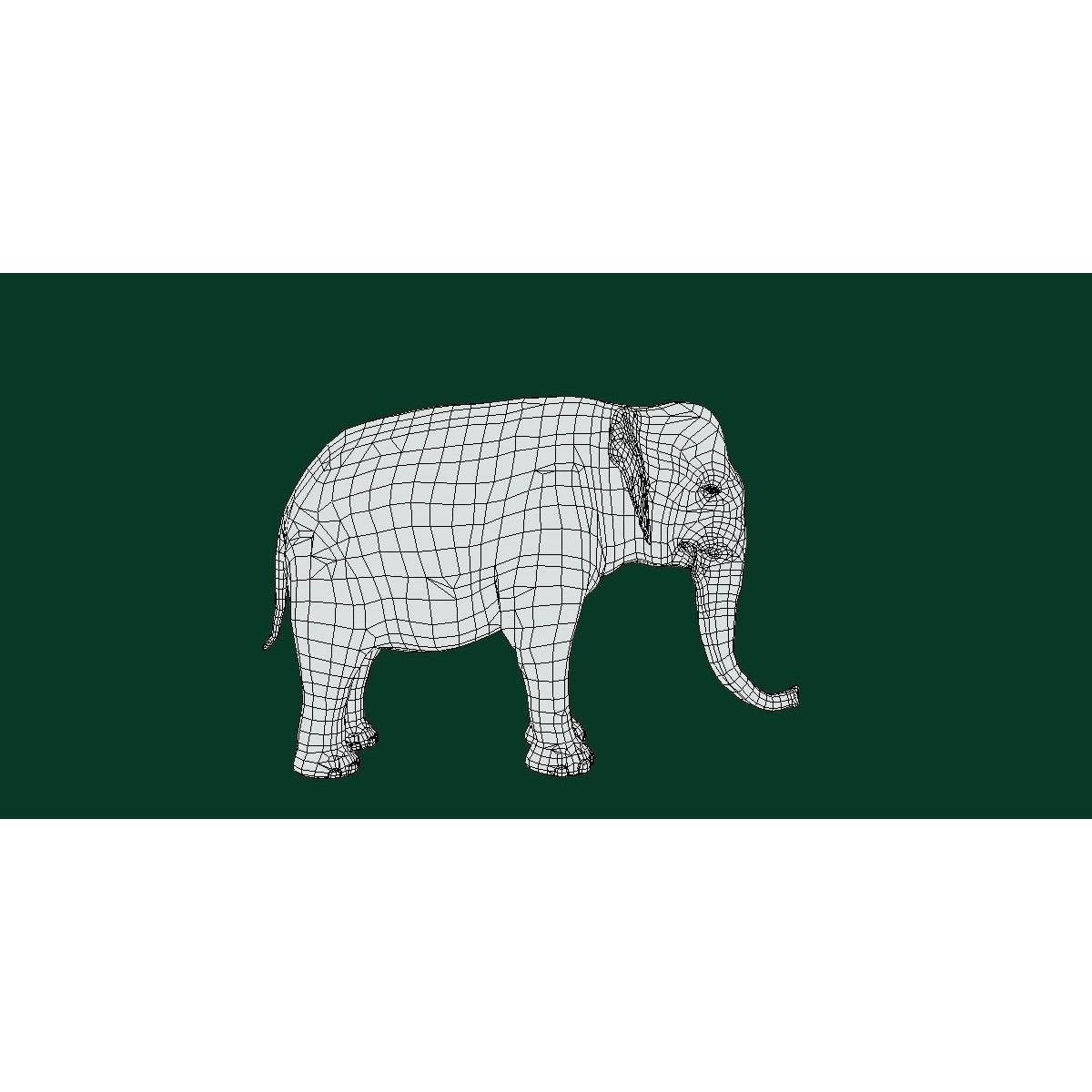 Asian Elephant Adult - Low-Poly Game-Ready 3D Model - View 6