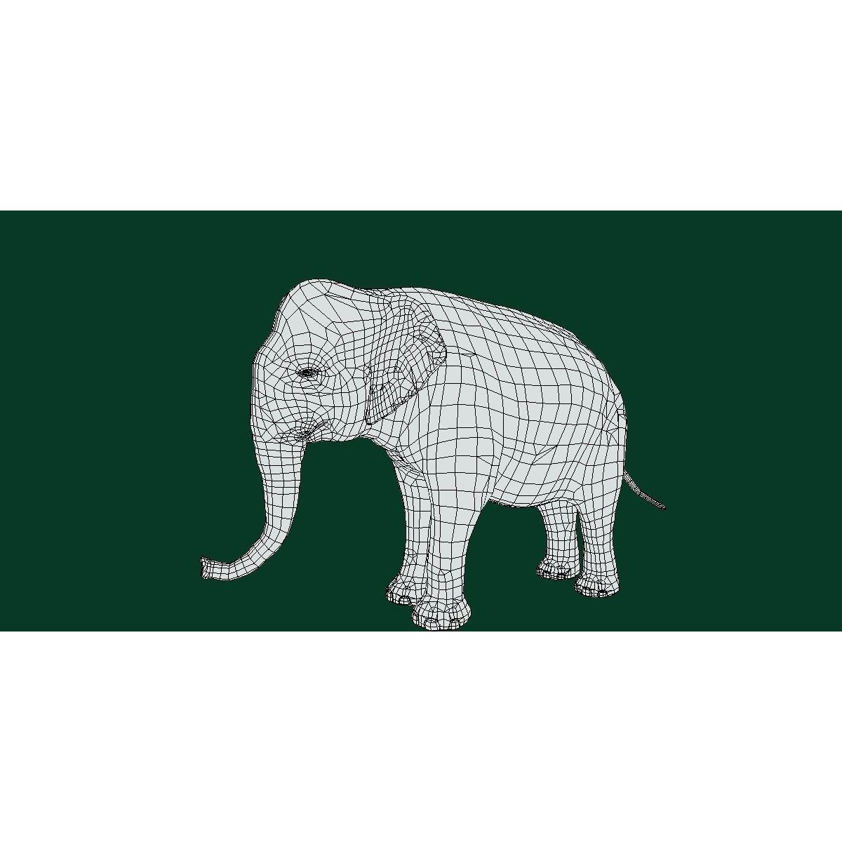 Asian Elephant Adult - Low-Poly Game-Ready 3D Model - View 7