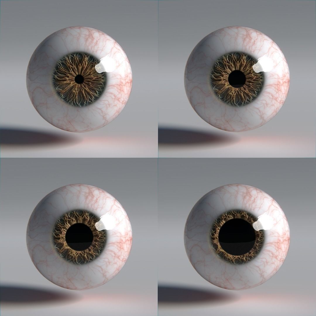 Photorealistic Human Eyes 3D Model – Low Poly Rigged Asset for Blender & V-Ray - View 23