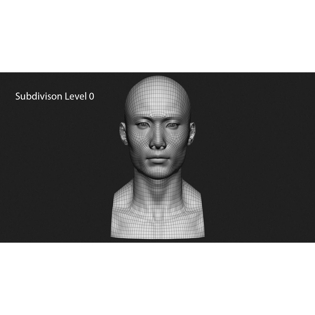 Asian Male Head 3D Model – High Poly Zbrush Character, OBJ Files - View 12