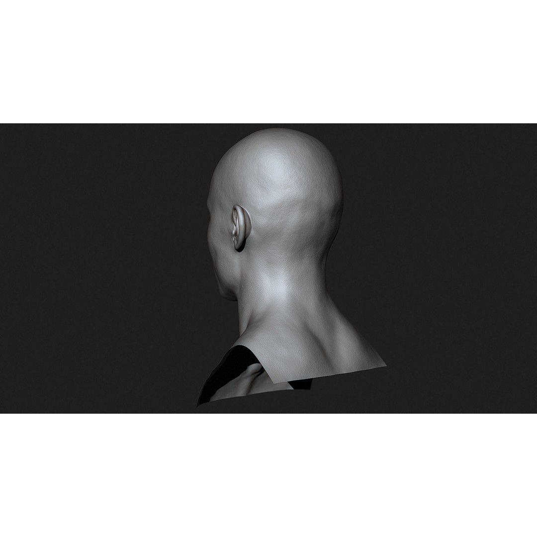 Asian Male Head 3D Model – High Poly Zbrush Character, OBJ Files - View 8