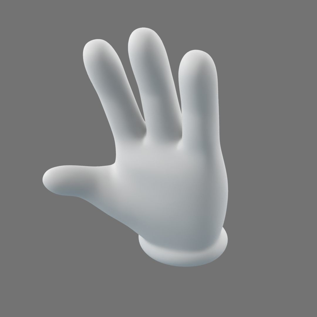Cartoon Glove Hands 3D Model – Low Poly Character Asset, FBX, OBJ - View 10