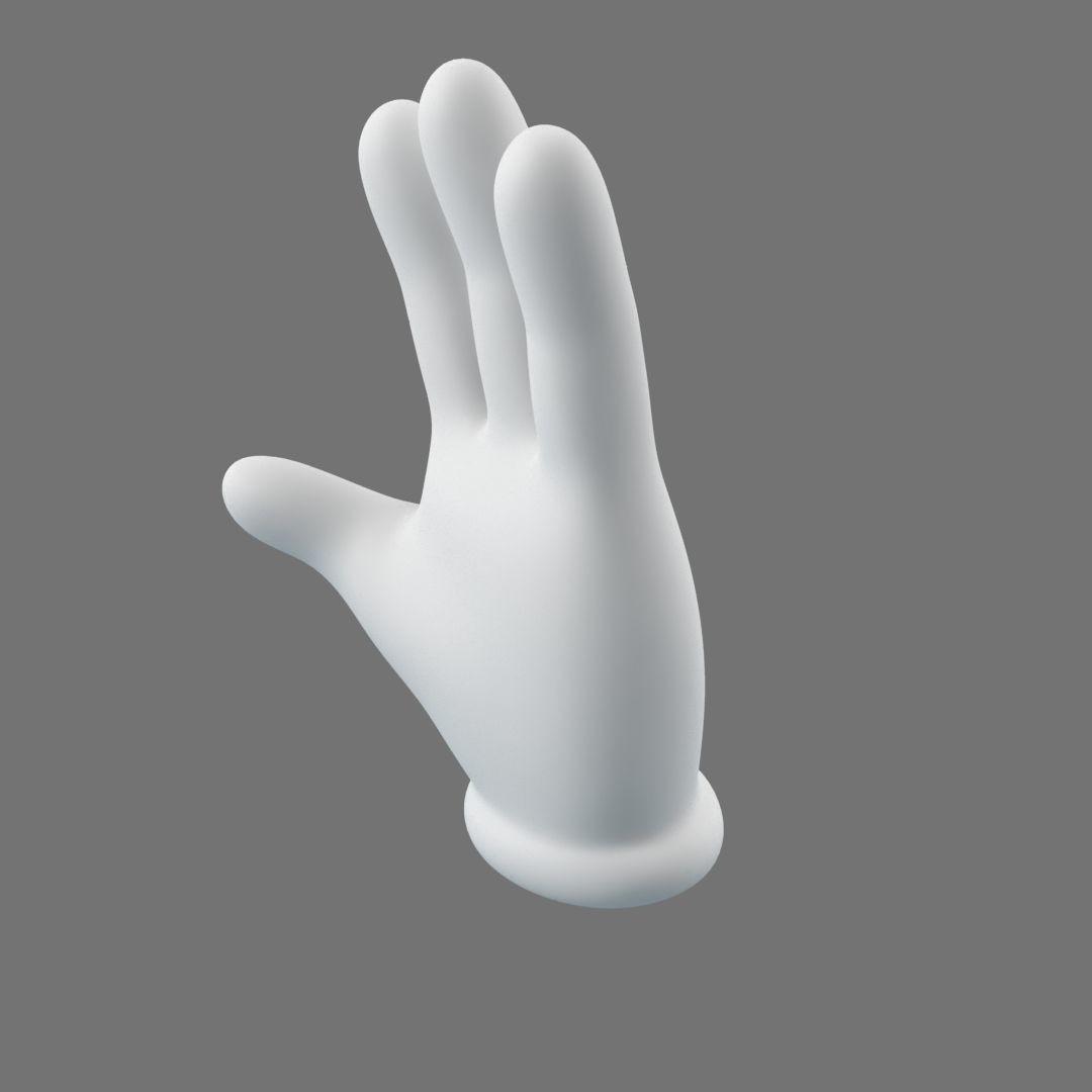 Cartoon Glove Hands 3D Model – Low Poly Character Asset, FBX, OBJ - View 11