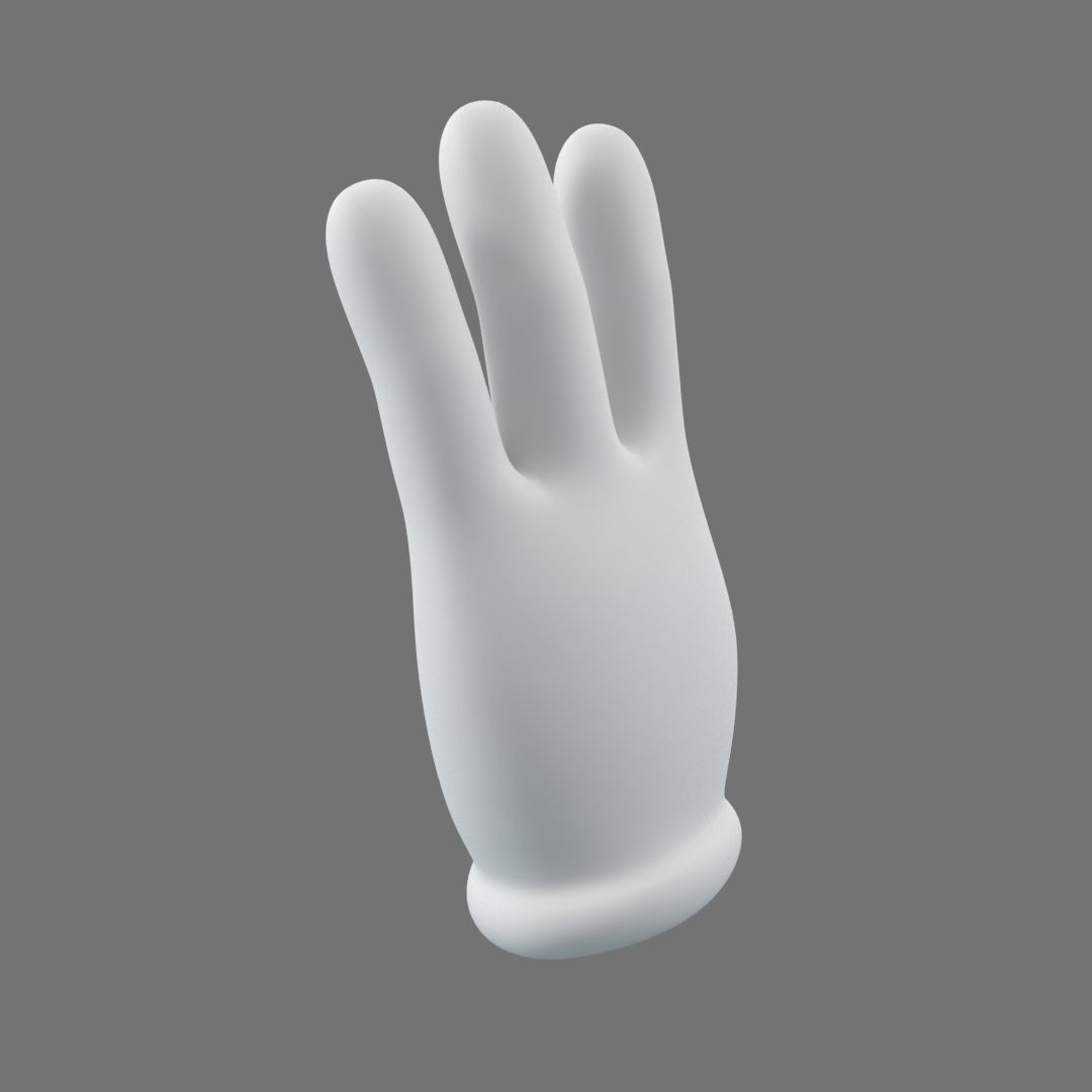 Cartoon Glove Hands 3D Model – Low Poly Character Asset, FBX, OBJ - View 12