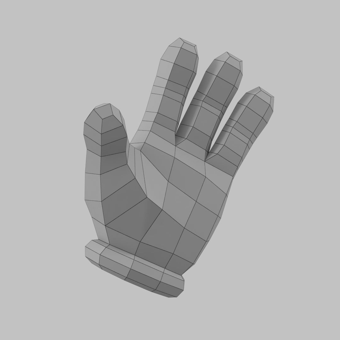 Cartoon Glove Hands 3D Model – Low Poly Character Asset, FBX, OBJ - View 13