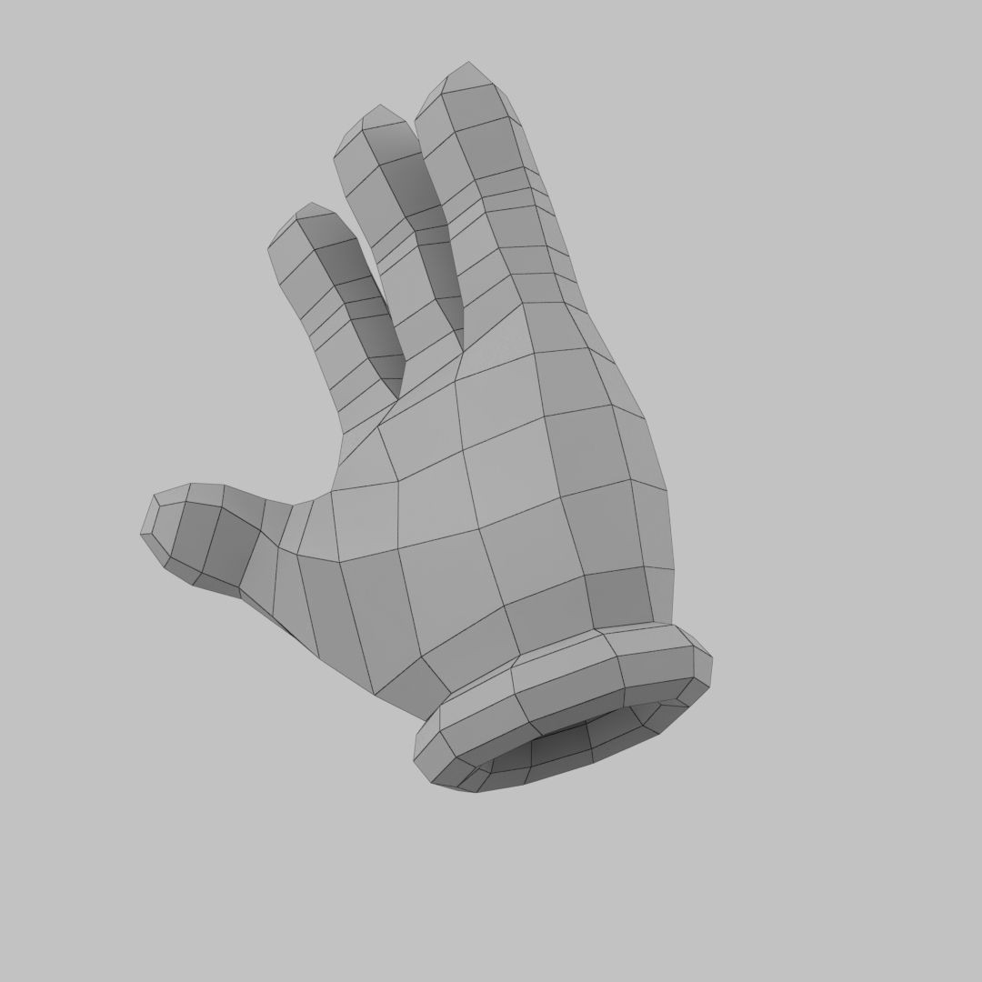 Cartoon Glove Hands 3D Model – Low Poly Character Asset, FBX, OBJ - View 14
