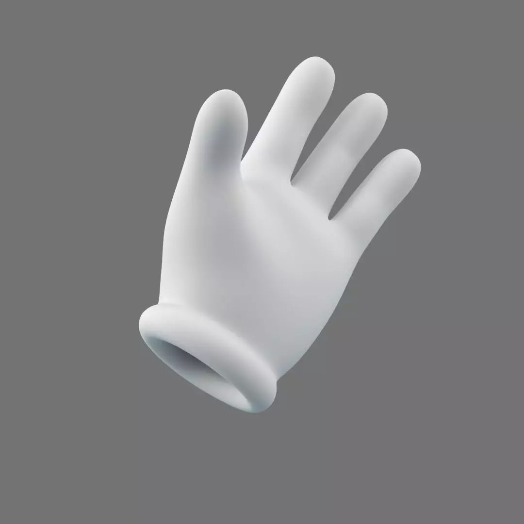 Cartoon Glove Hands 3D Model – Low Poly Character Asset, FBX, OBJ - View 2