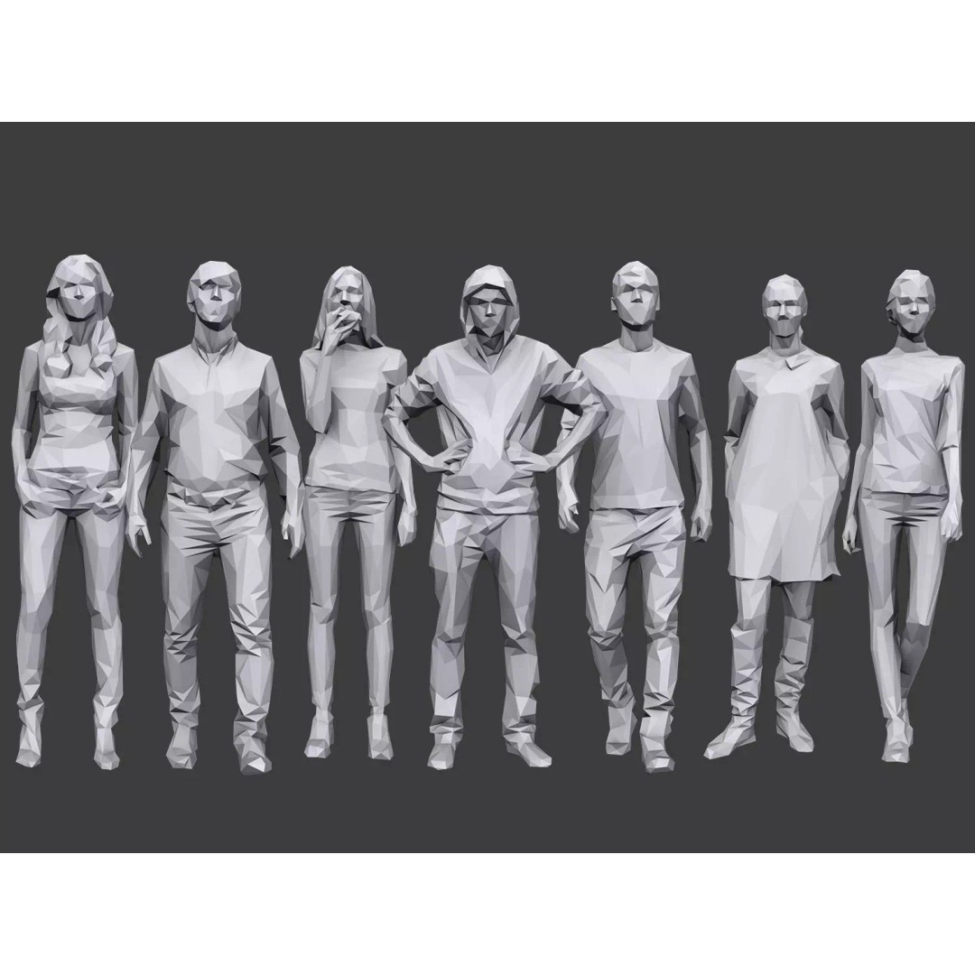 Casual Character 3D Model – Low Poly Stylized People Pack, FBX - View 2