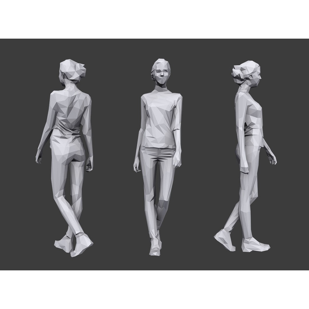 Casual Character 3D Model – Low Poly Stylized People Pack, FBX - View 3