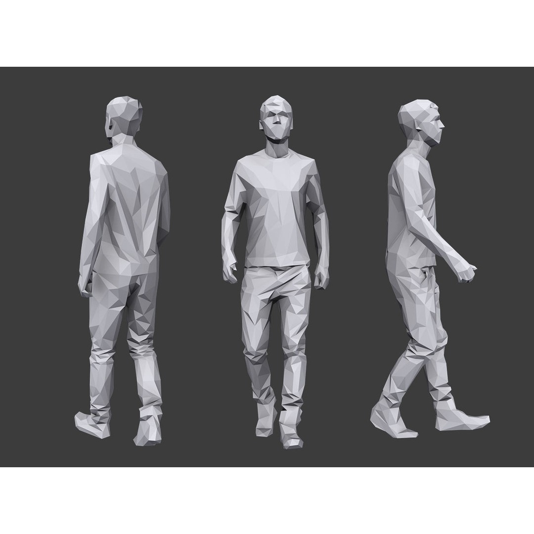 Casual Character 3D Model – Low Poly Stylized People Pack, FBX - View 7