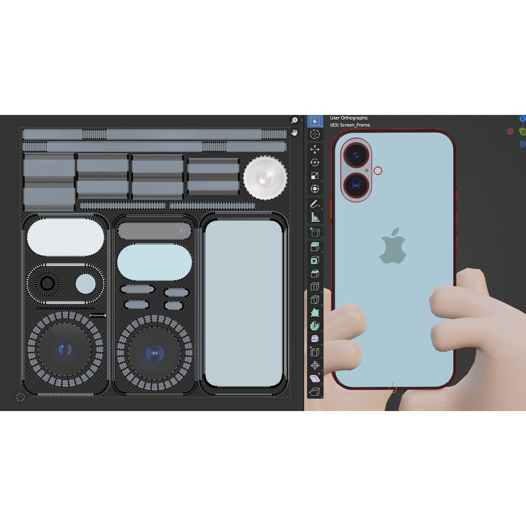 Cartoon Hands Holding Smartphone 3D Model – Low Poly Game Asset, FBX, OBJ - View 15