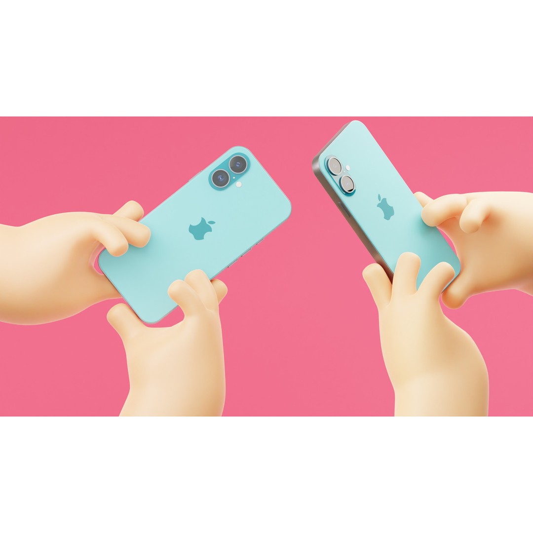 Cartoon Hands Holding Smartphone 3D Model – Low Poly Game Asset, FBX, OBJ - View 4