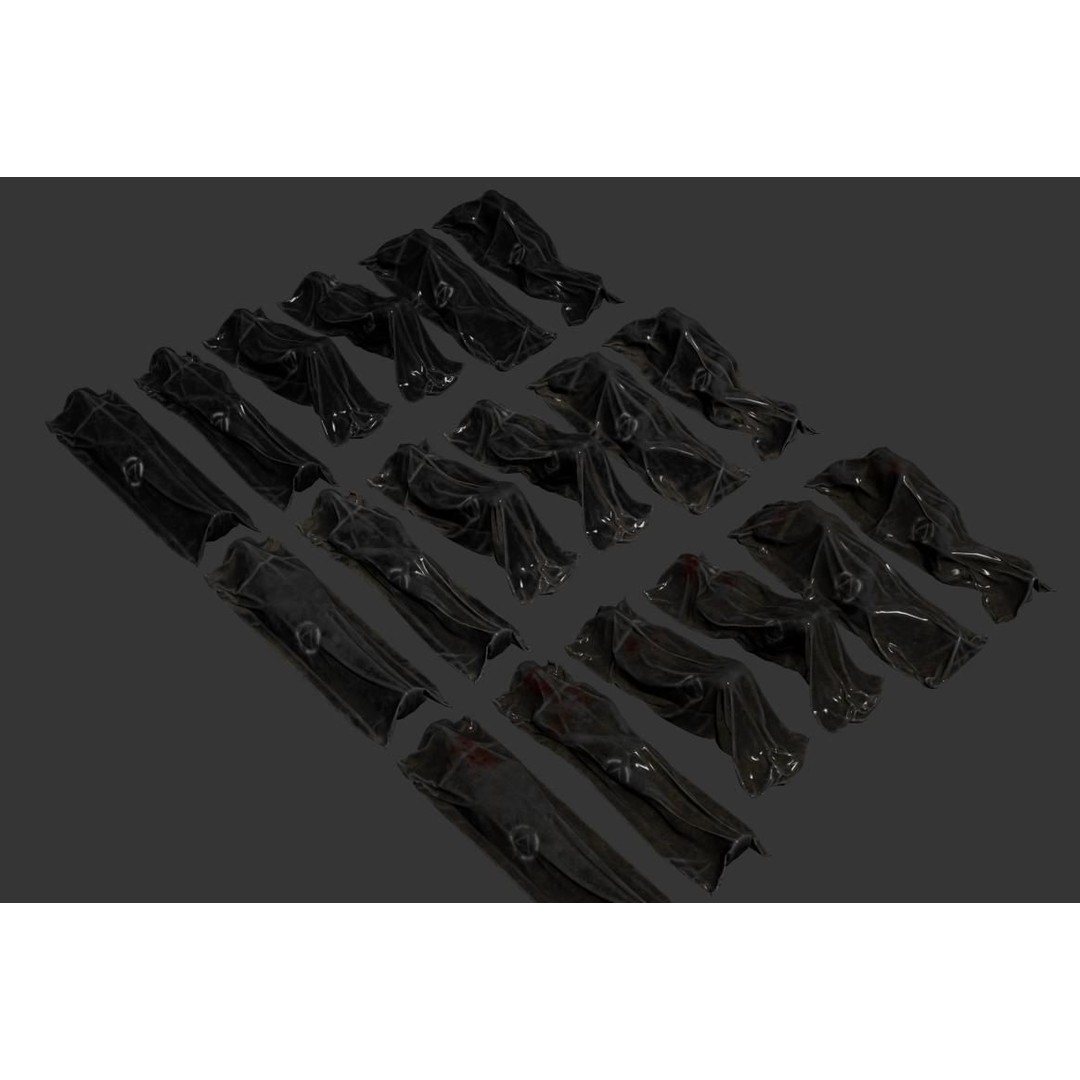 Bodybags 3D Model – Low Poly Game Asset, PBR Textures, FBX - View 13