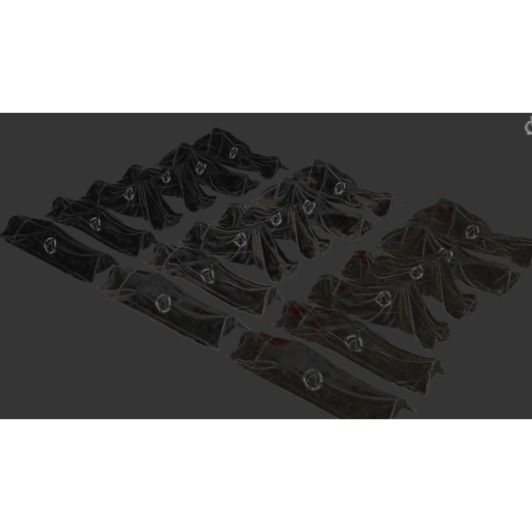 Bodybags 3D Model – Low Poly Game Asset, PBR Textures, FBX - View 14