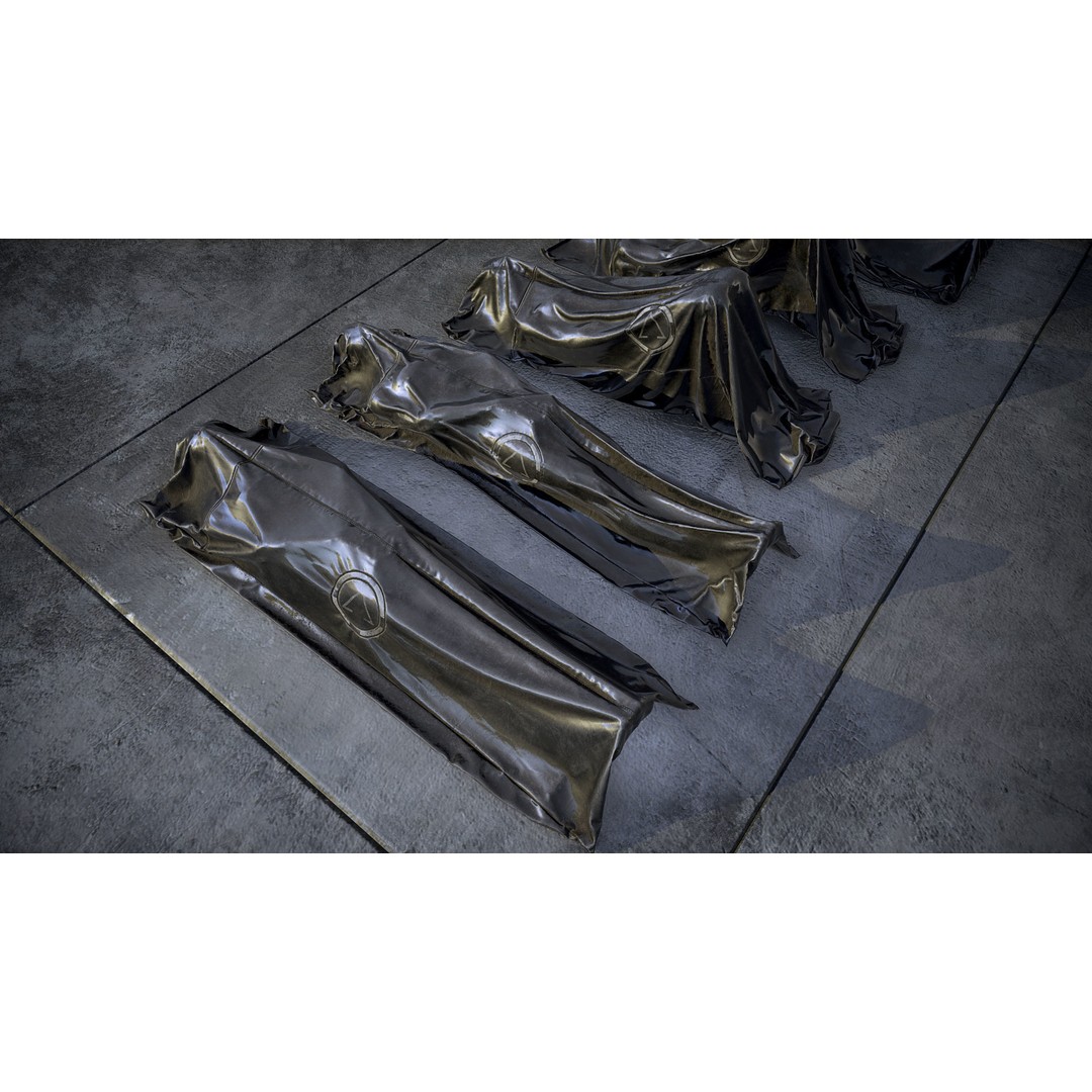 Bodybags 3D Model – Low Poly Game Asset, PBR Textures, FBX - View 4