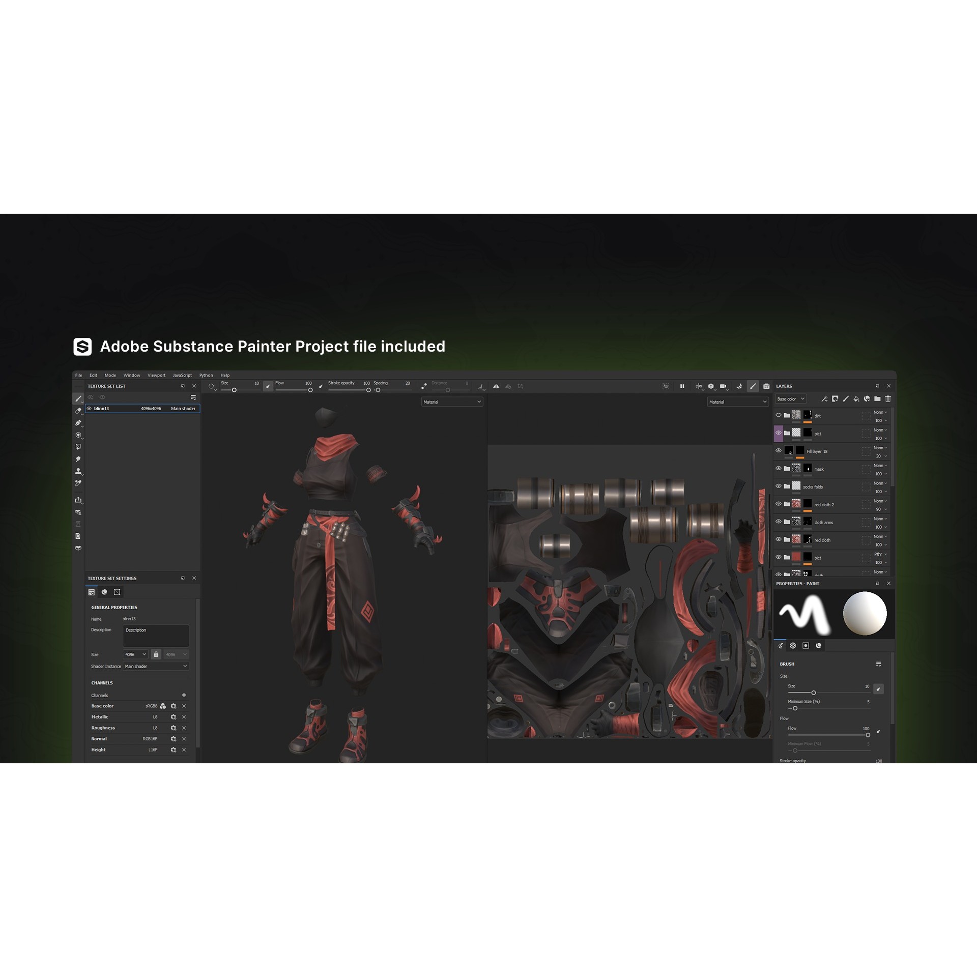 Cyberpunk Ninja Girl Vex - Low-Poly Game-Ready 3D Model