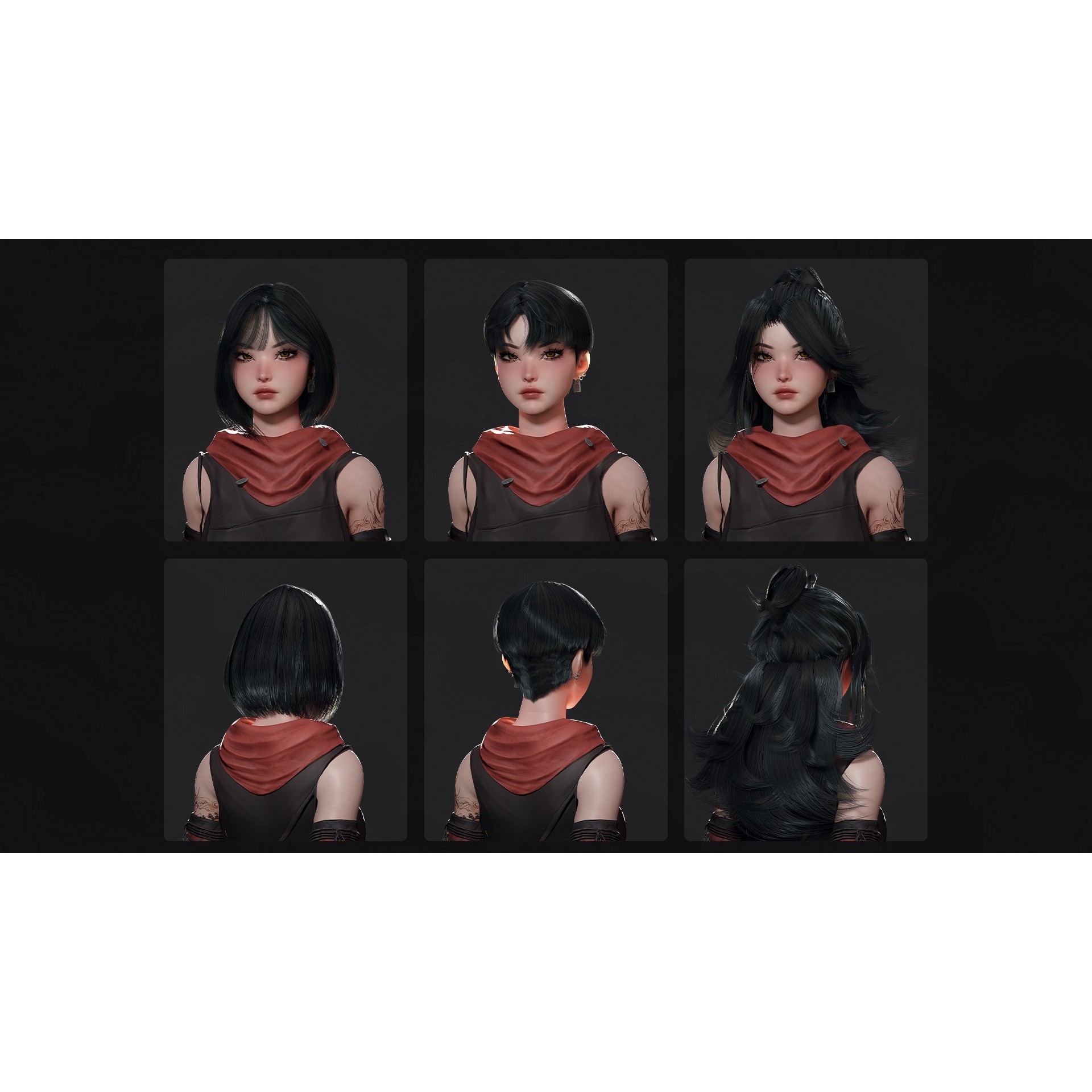 Cyberpunk Ninja Girl Vex - Low-Poly Game-Ready 3D Model - View 11