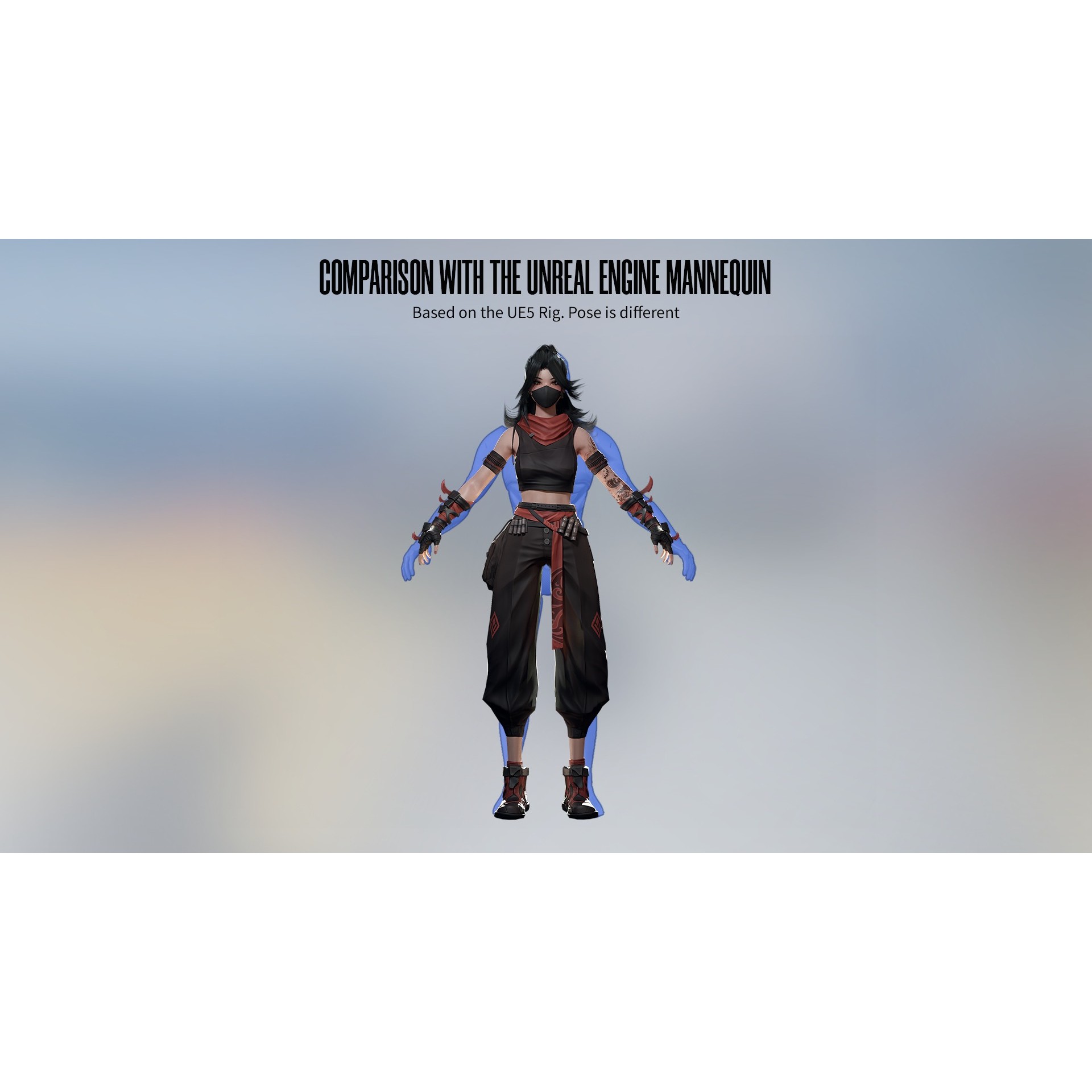 Cyberpunk Ninja Girl Vex - Low-Poly Game-Ready 3D Model - View 18