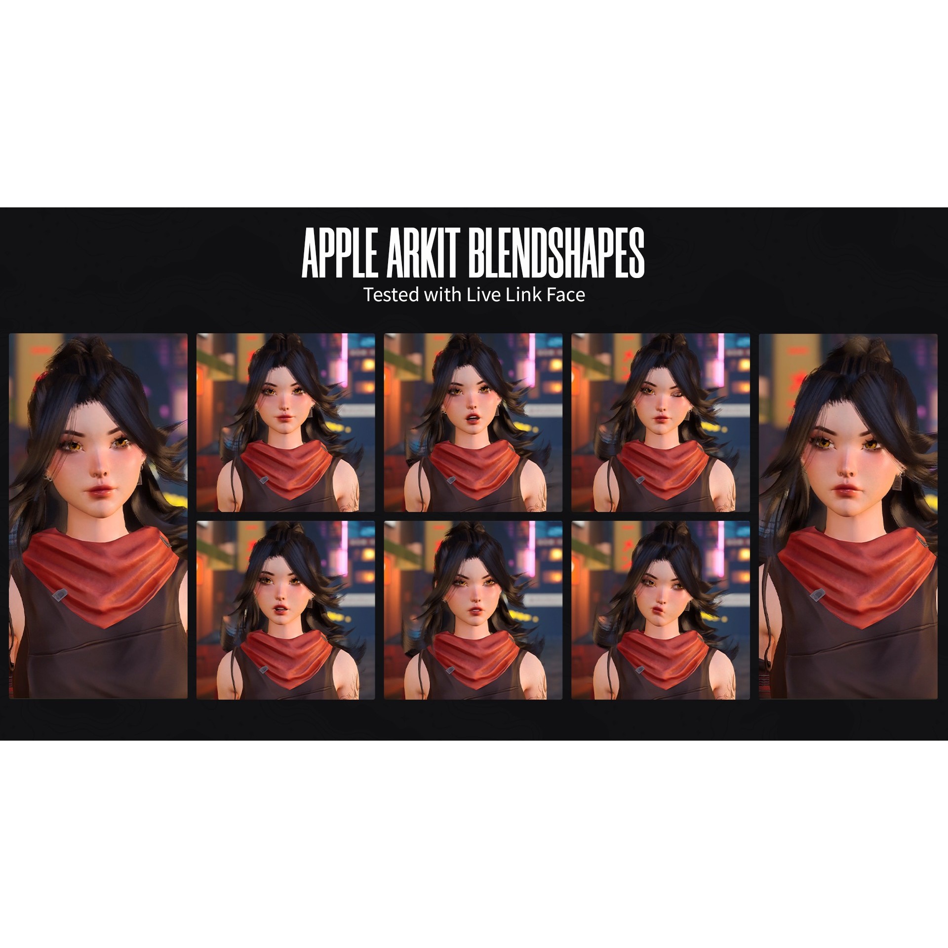 Cyberpunk Ninja Girl Vex - Low-Poly Game-Ready 3D Model - View 8