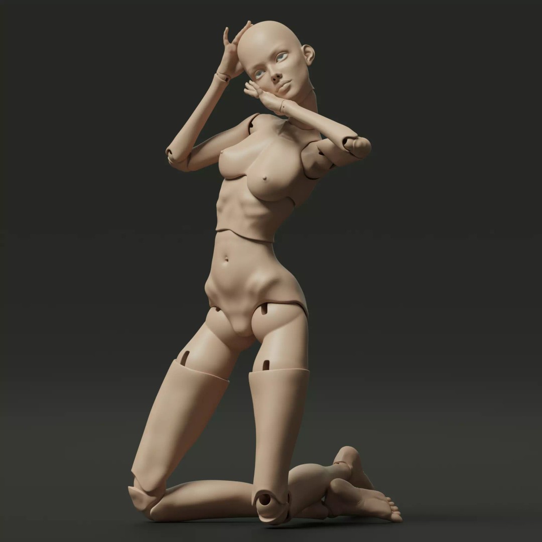 Bjd Doll Lucy 3D Model – Articulated 40 cm Printable Resin Figure