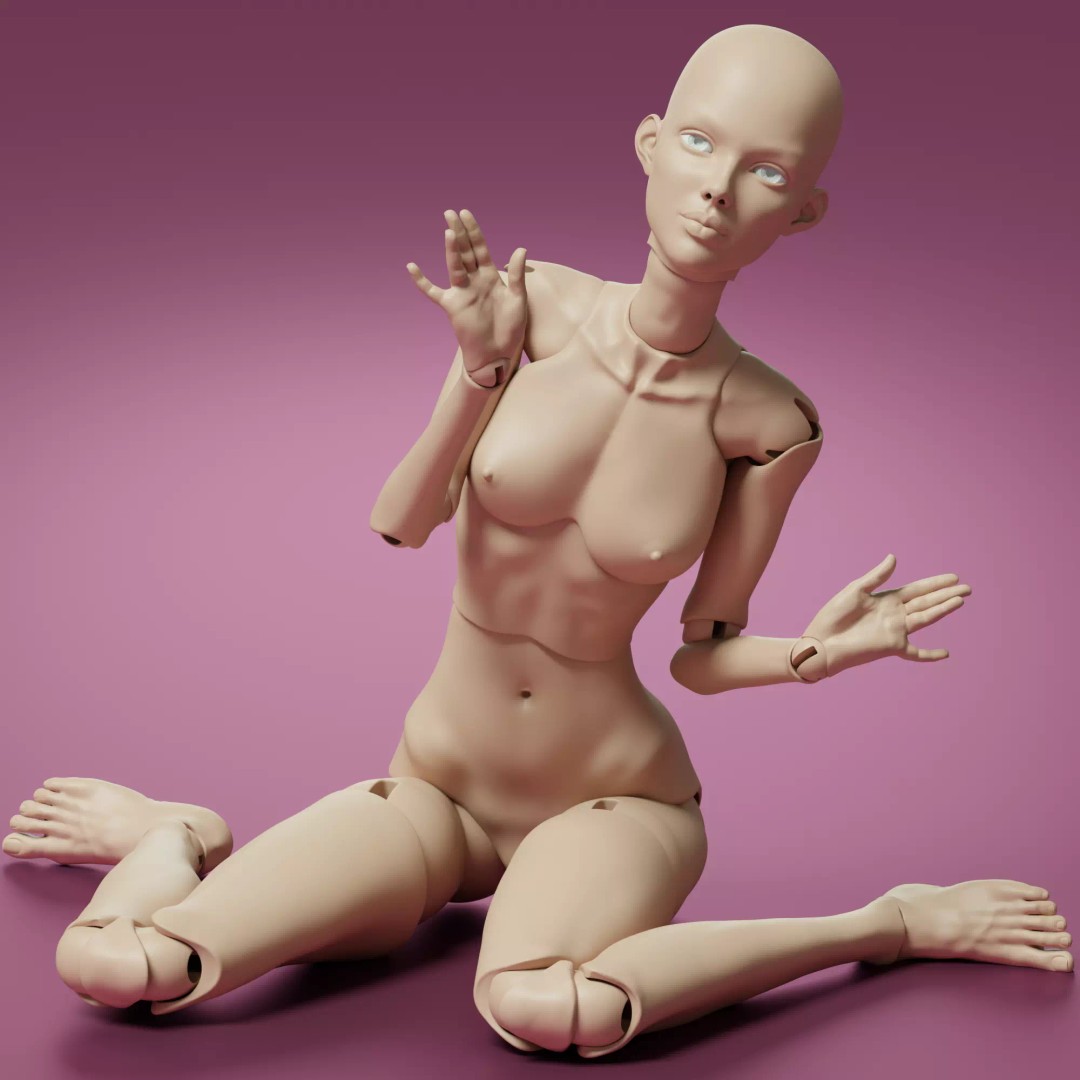 Bjd Doll Lucy 3D Model – Articulated 40 cm Printable Resin Figure - View 2