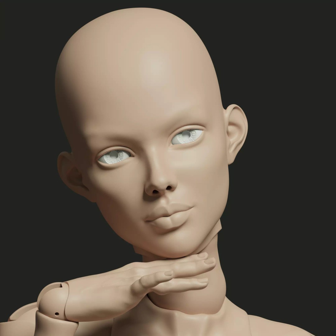 Bjd Doll Lucy 3D Model – Articulated 40 cm Printable Resin Figure - View 4