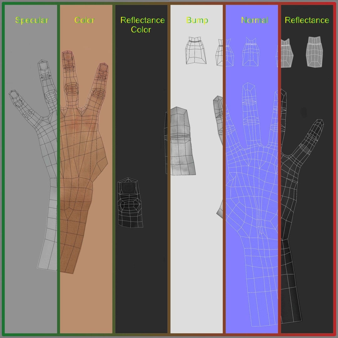 Female Left Hand 3D Model – Low Poly Character Asset, FBX